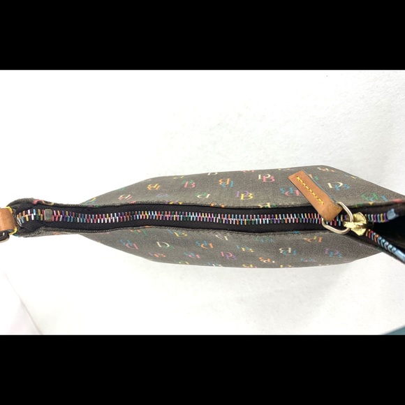 Dooney Bourke Vintage Rainbow Logo Coated Canvas Small Shoulder Bag Rainbow Zip - Picture 7 of 13